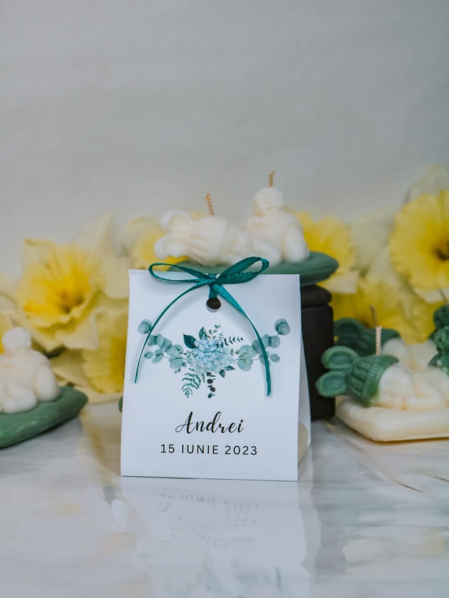 Marturii Botez lumanare BABY - cartonat & fundita - imagine 21